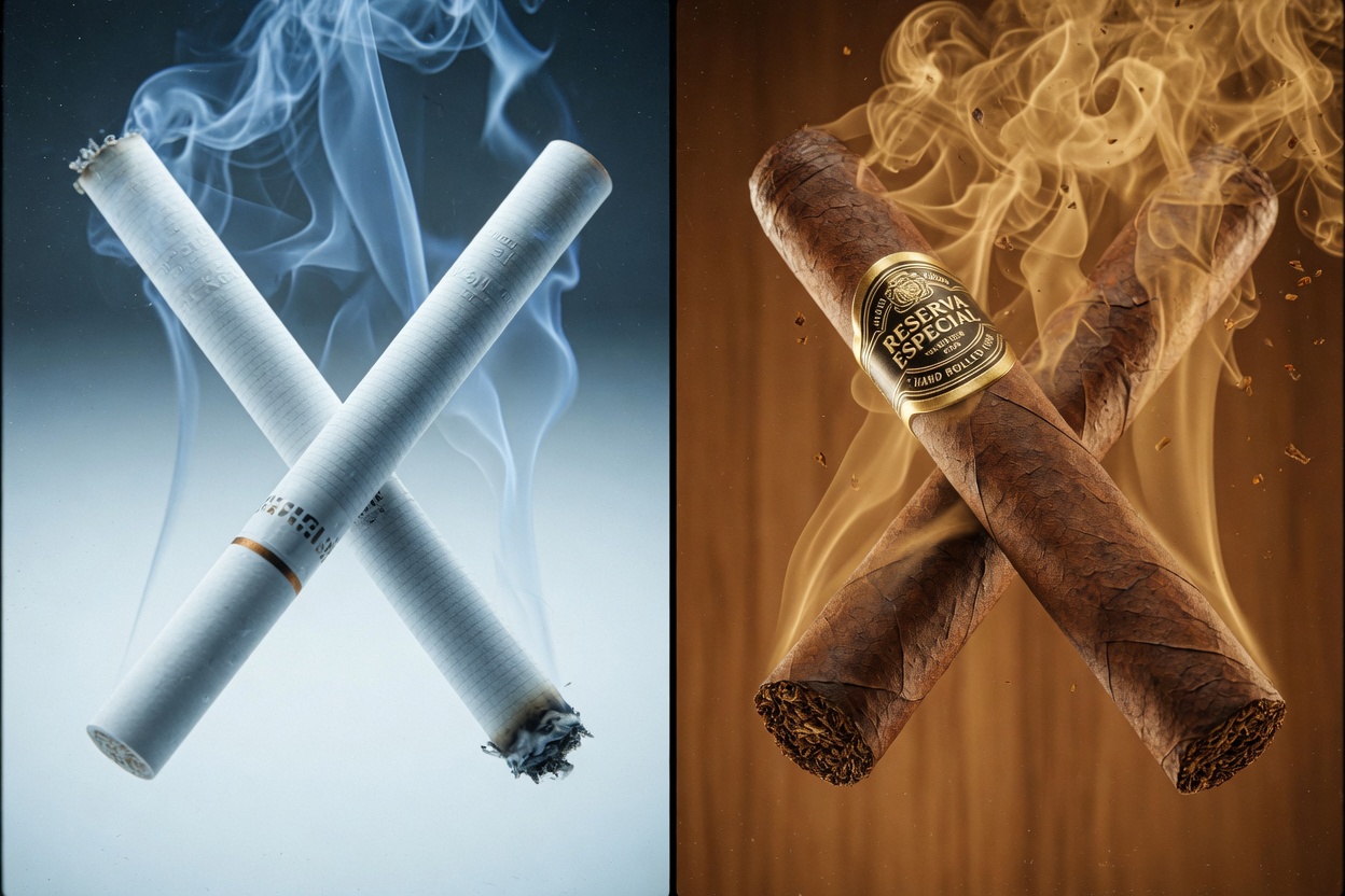 A Dominican Robusto with a ring gauge of 50: the same fire, two completely different working points.