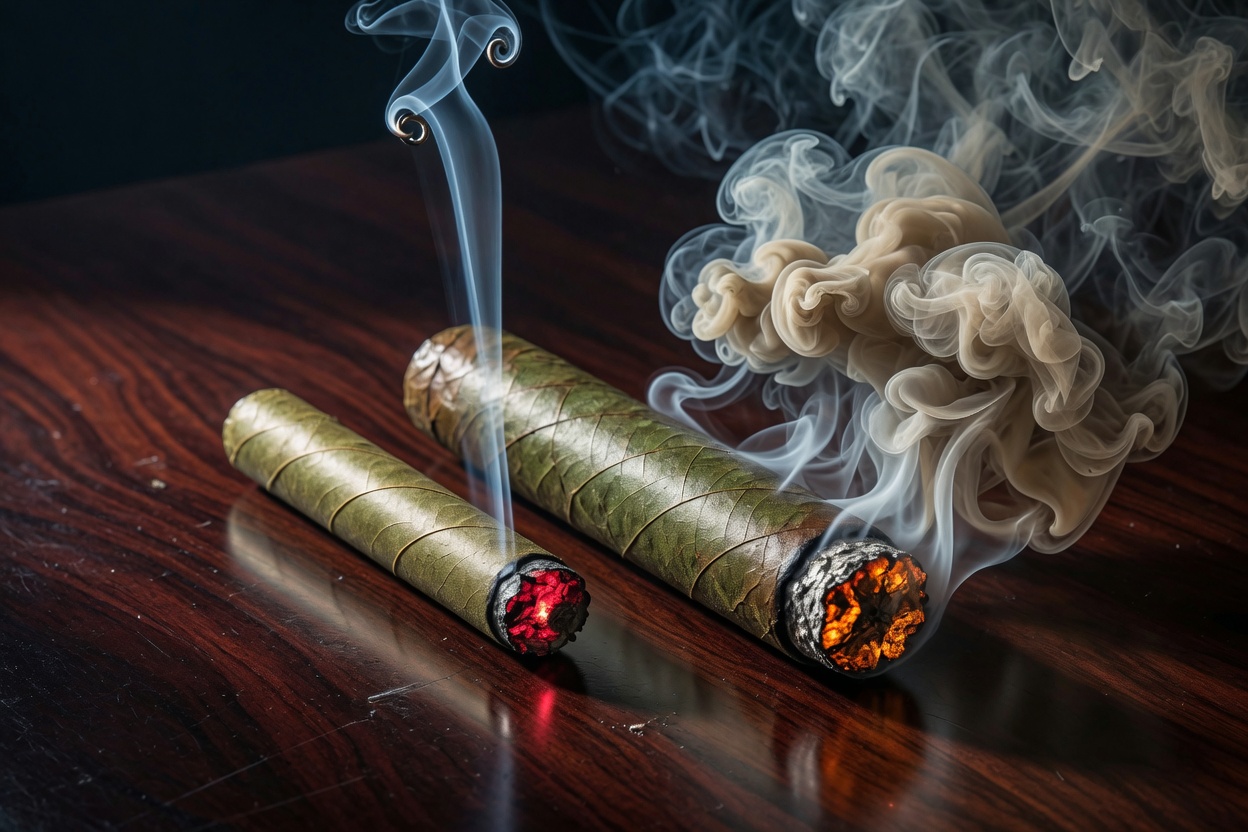 不同环径的雪茄横截面对比：环径决定燃烧热力学与烟气容量。